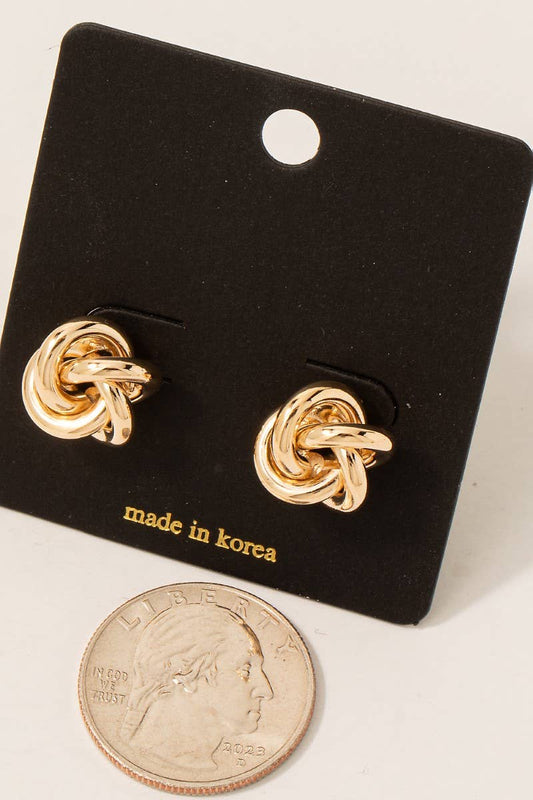 Four Hoop Knotted Stud Earrings