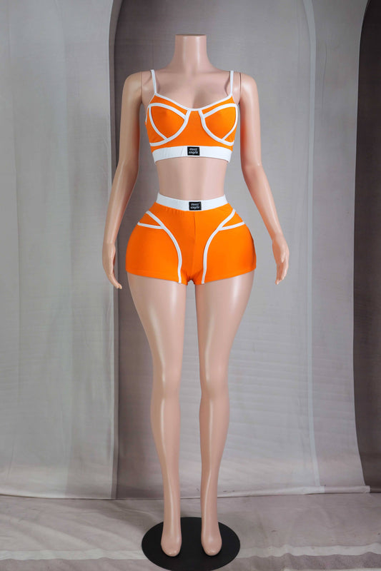 Off-Duty Baddie Cotton Jersey Bralette + Pocket Mini Short Set