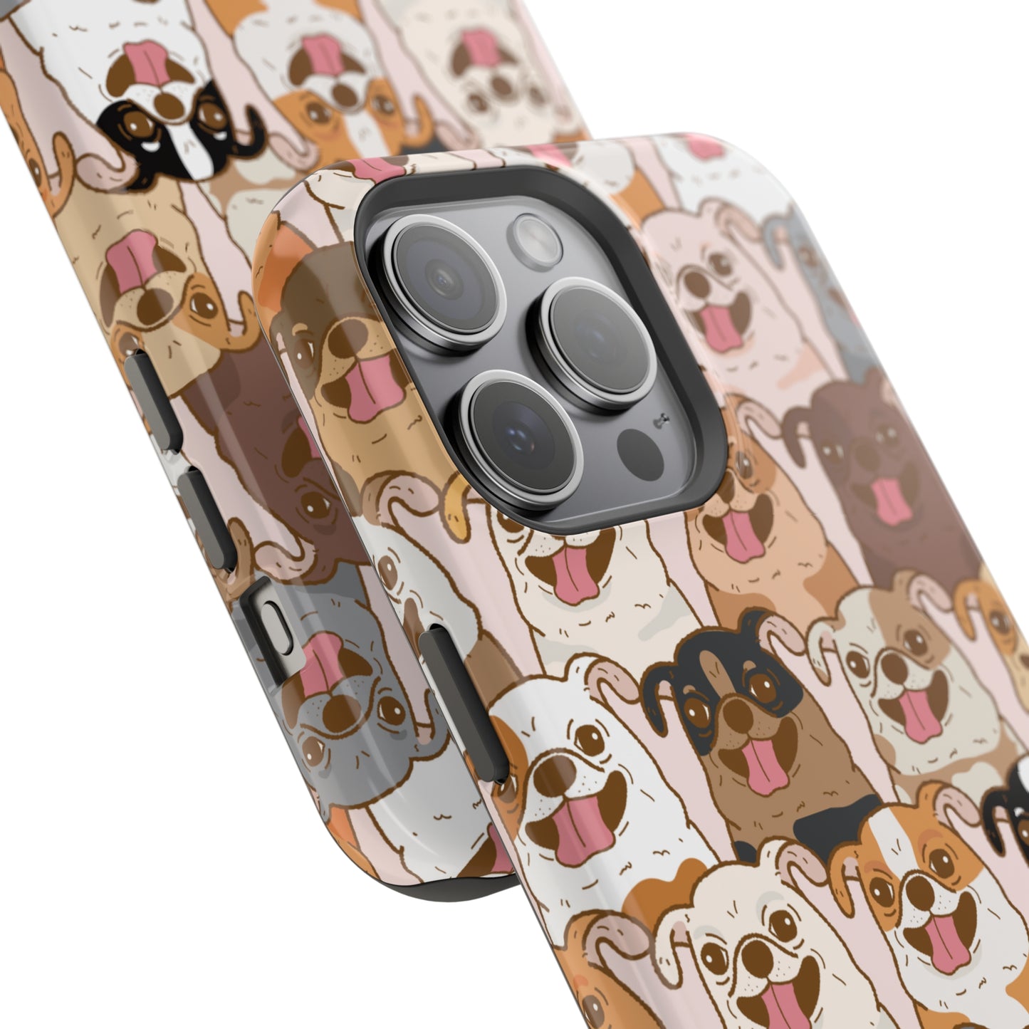 Happy Pug iPhone Case, iPhone 13-15