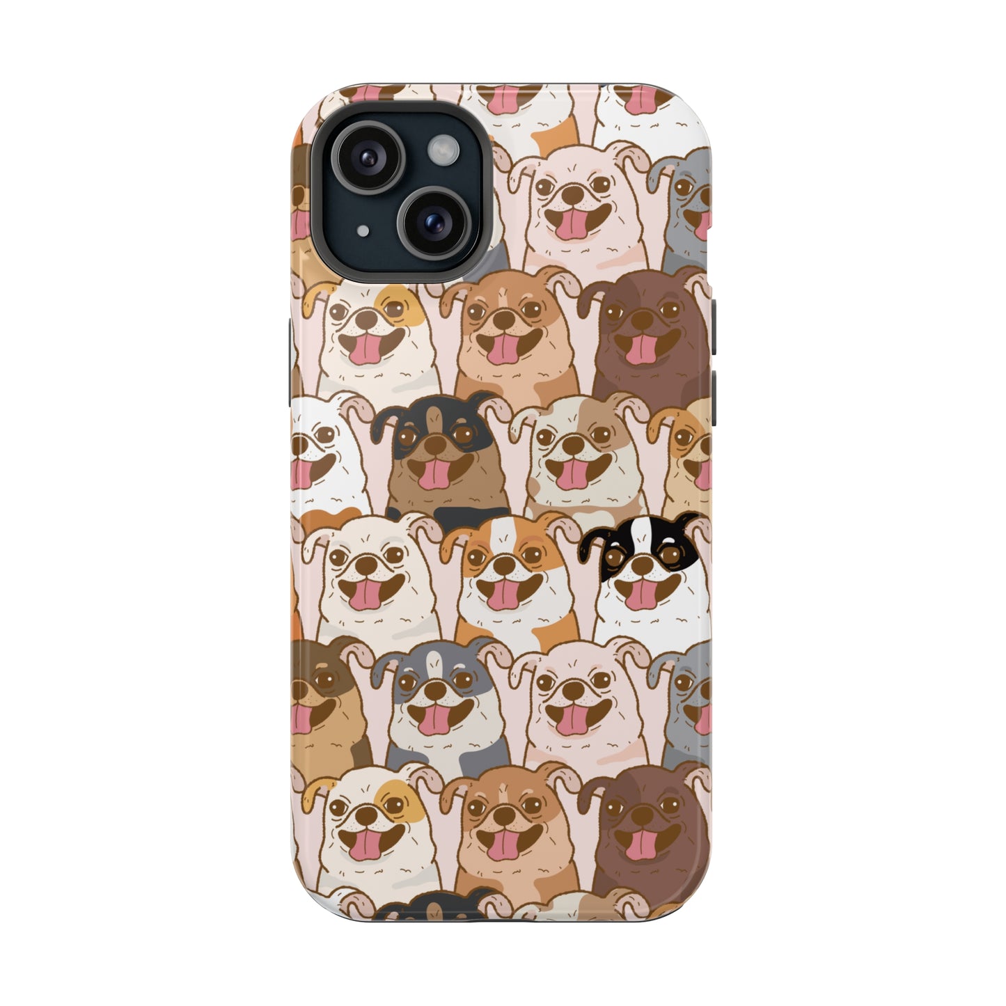 Happy Pug iPhone Case, iPhone 13-15
