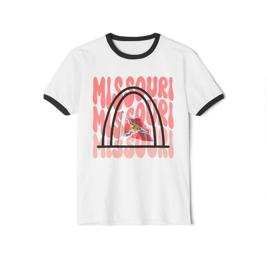 St. Louis Missouri Arch T-Shirt, STL, Saint Louis, Gift for Mom, Gift for Dad Ringer T-Shirt