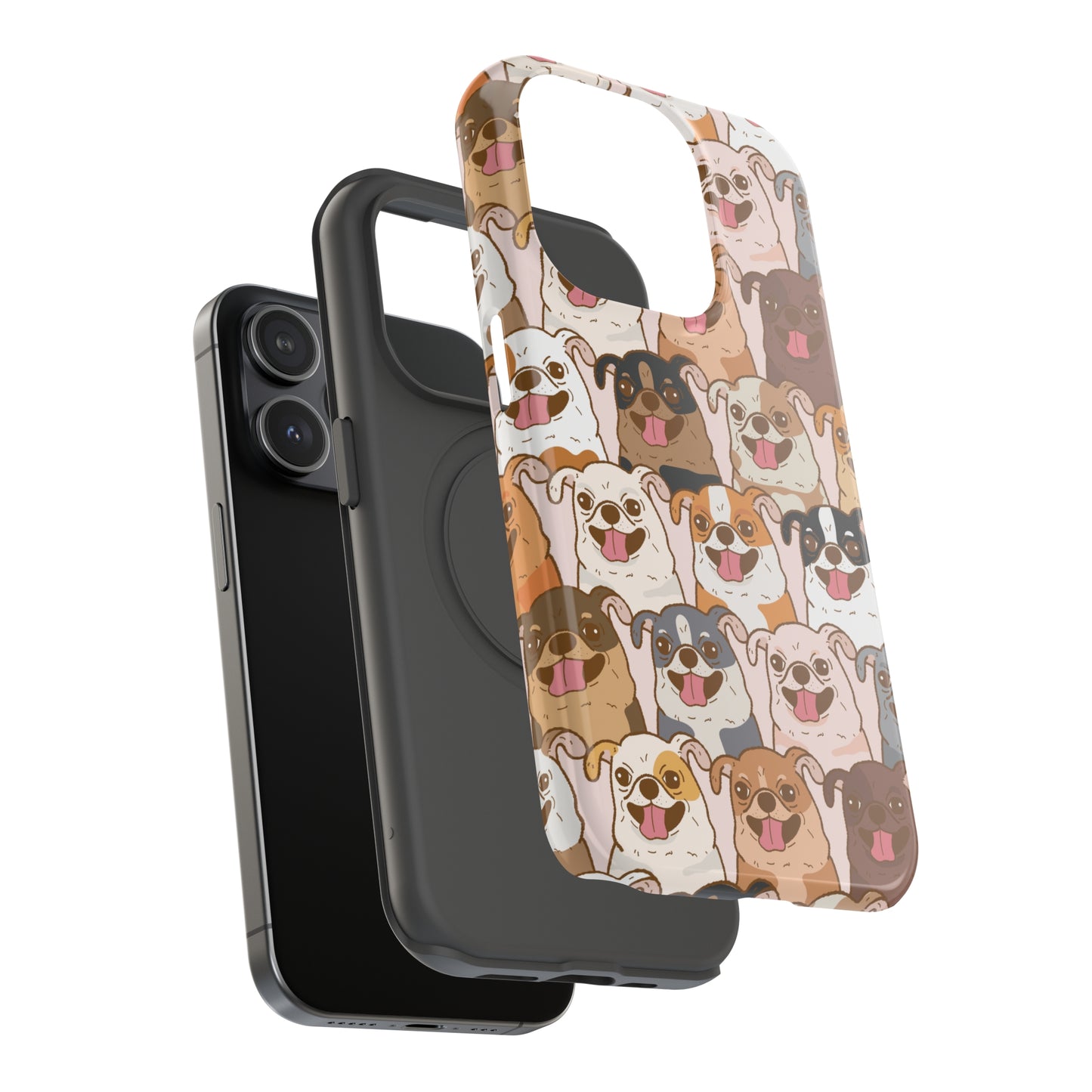 Happy Pug iPhone Case, iPhone 13-15