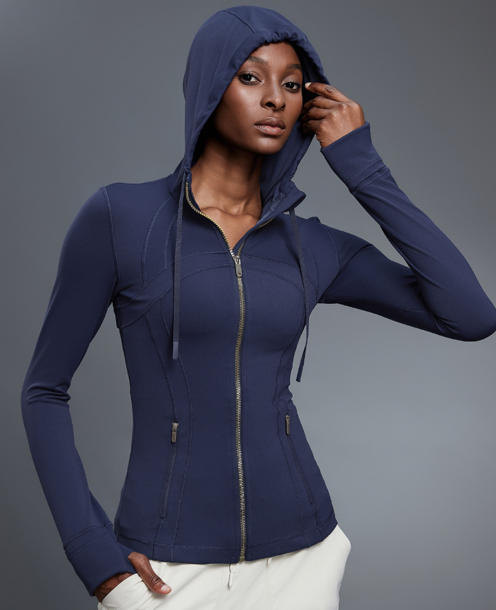 Yoga Slim Fit Hooded Sports Fitness Long Sleeved Jacket
