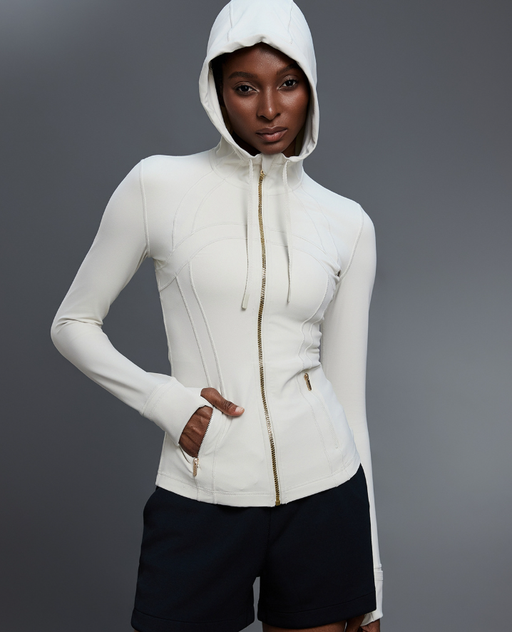 Yoga Slim Fit Hooded Sports Fitness Long Sleeved Jacket
