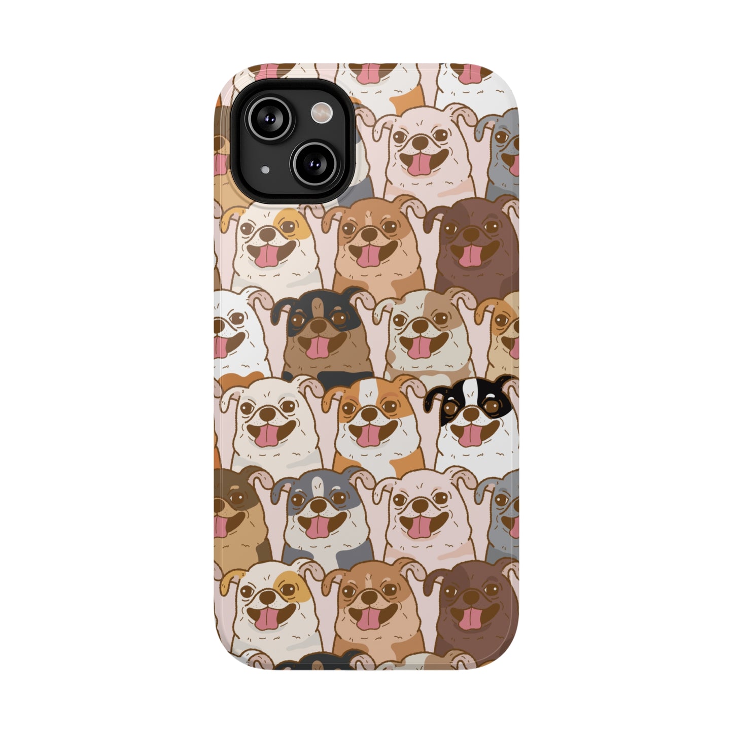 Happy Pug iPhone Case, iPhone 13-15