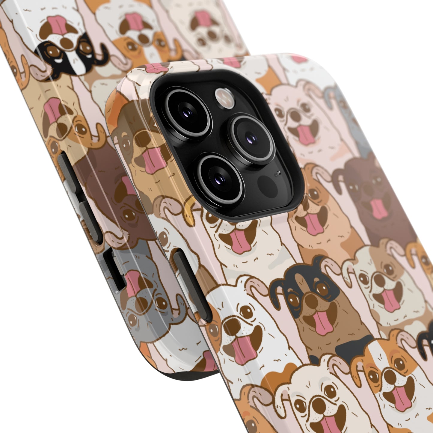 Happy Pug iPhone Case, iPhone 13-15