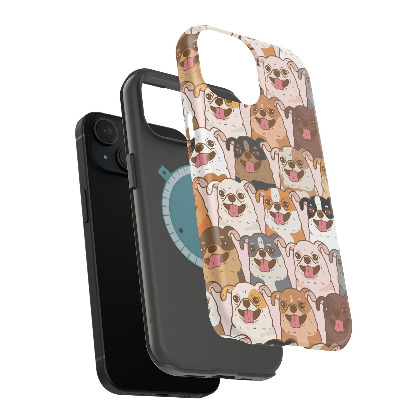 Happy Pug iPhone Case, iPhone 13-15