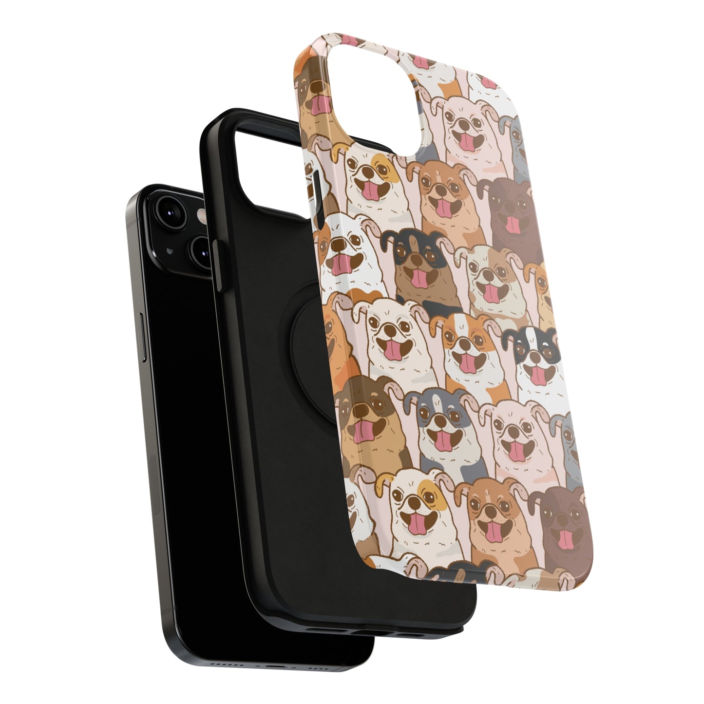 Happy Pug iPhone Case, iPhone 13-15