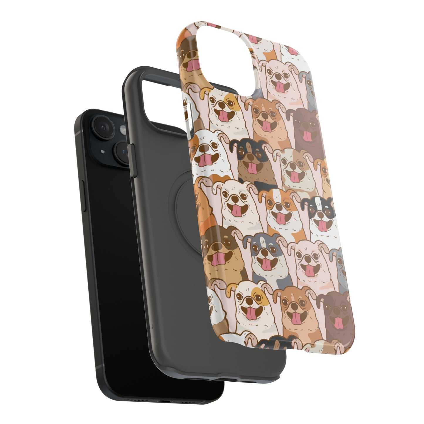 Happy Pug iPhone Case, iPhone 13-15