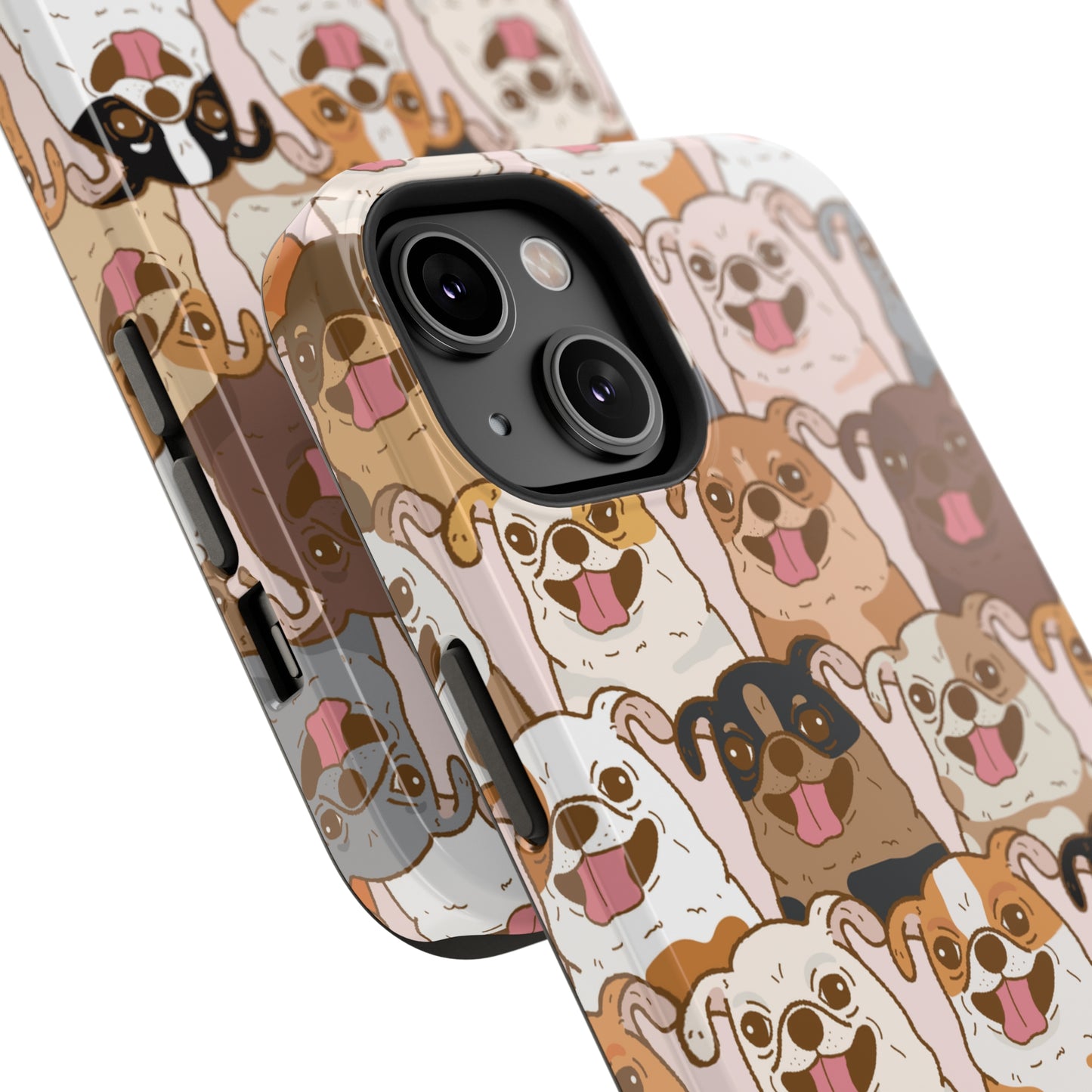 Happy Pug iPhone Case, iPhone 13-15