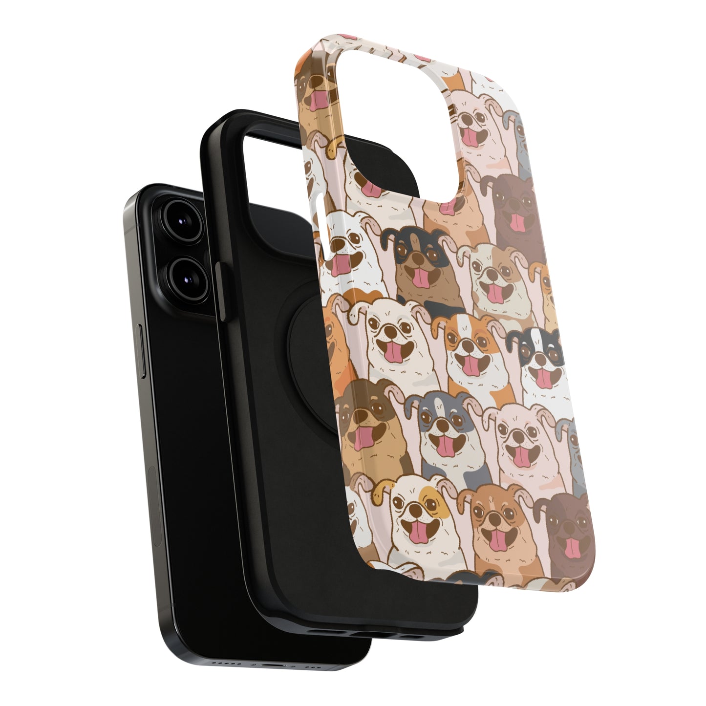 Happy Pug iPhone Case, iPhone 13-15