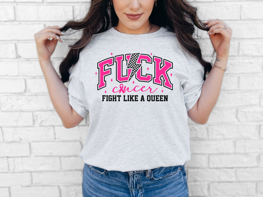 Empowering Cancer Awareness Tee, Fight Like a Queen Shirt, Inspirational Unisex T-Shirt, Bold Statement Top, Supportive Gift for Fighters