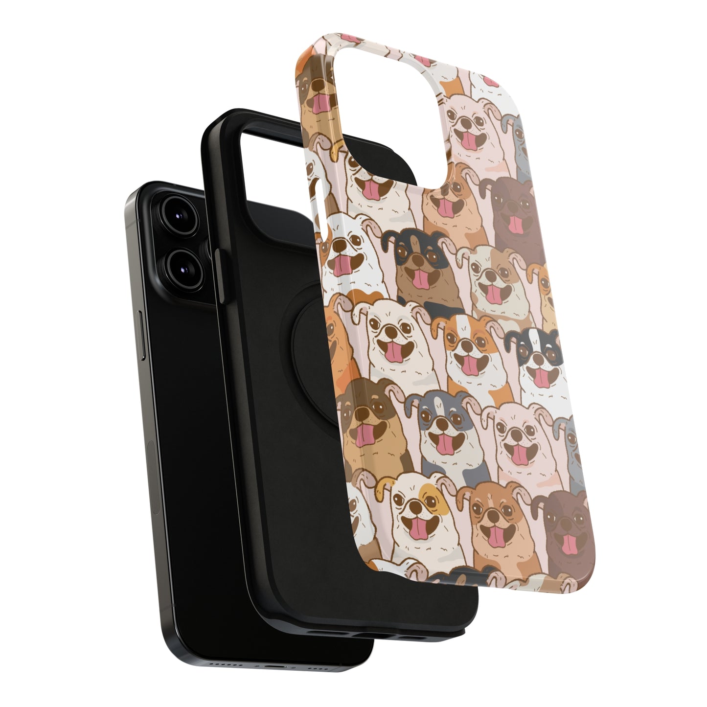 Happy Pug iPhone Case, iPhone 13-15