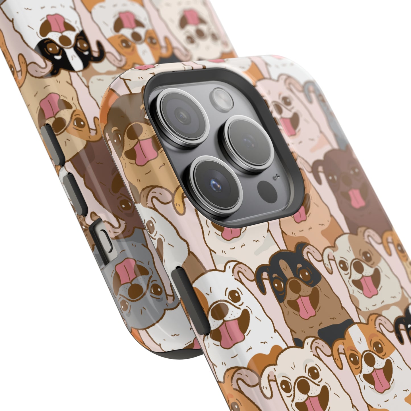 Happy Pug iPhone Case, iPhone 13-15