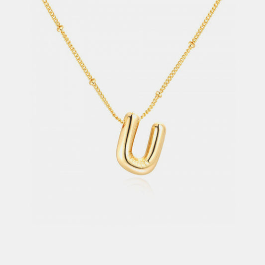 Golden Glow Bubble Initial Necklace – Make Your Statement Shine!