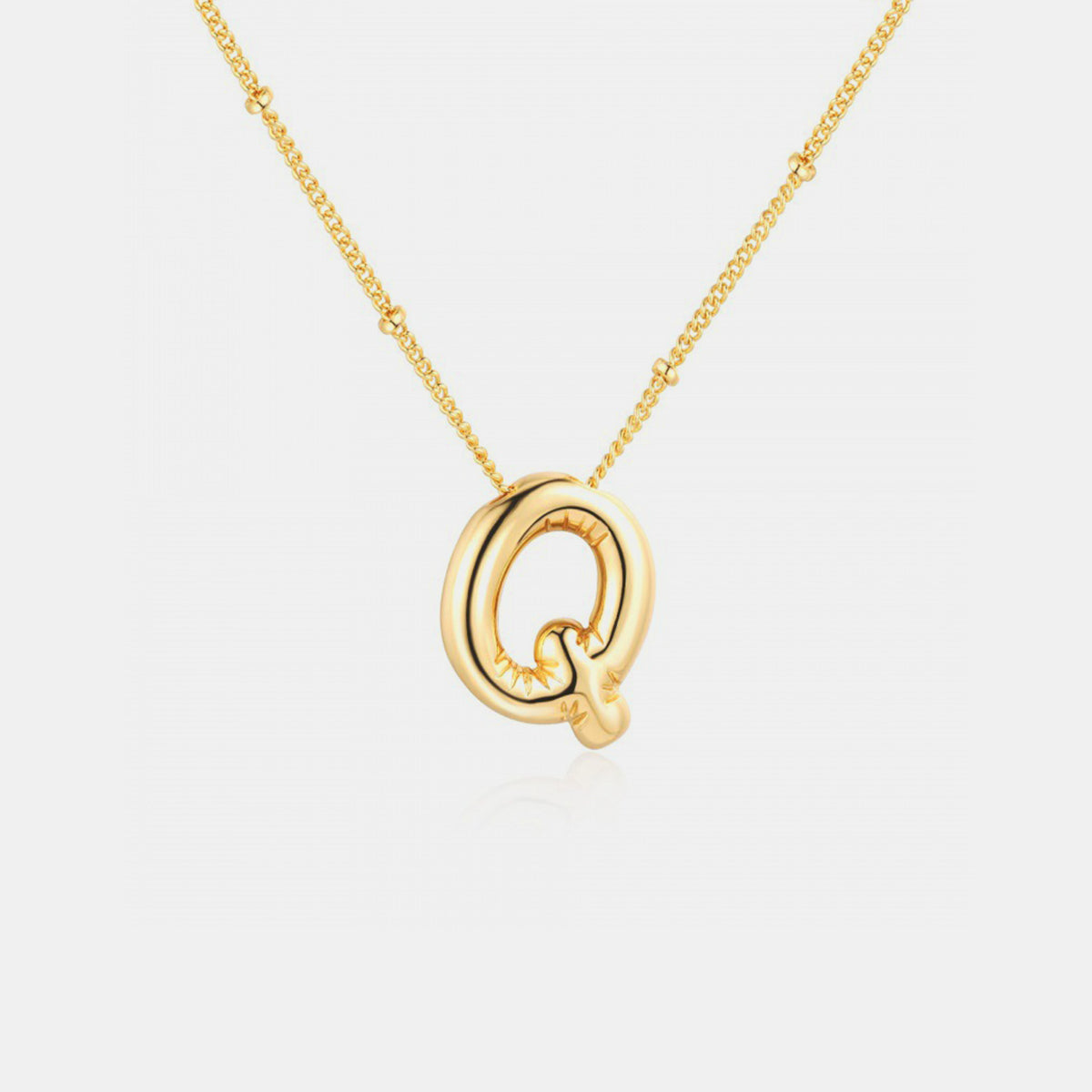 Golden Glow Bubble Initial Necklace – Make Your Statement Shine!