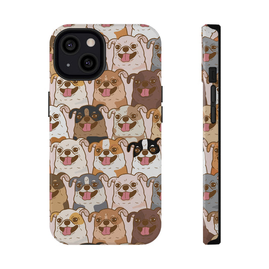 Happy Pug iPhone Case, iPhone 13-15