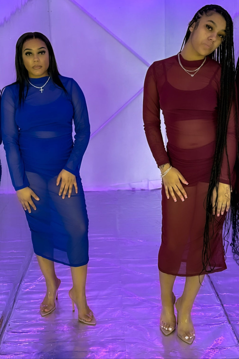 🔥 Triple Threat Mesh Magic: 3-Piece Crop Top, High Waist Shorts & Sheer Dress Set