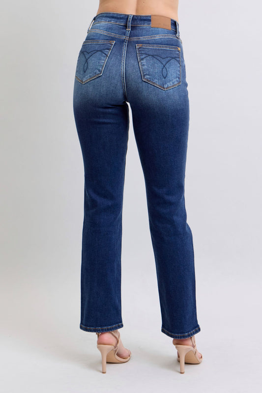 Judy Blue Full-Size Straight Leg Jeans - Effortless Chic with Pockets
