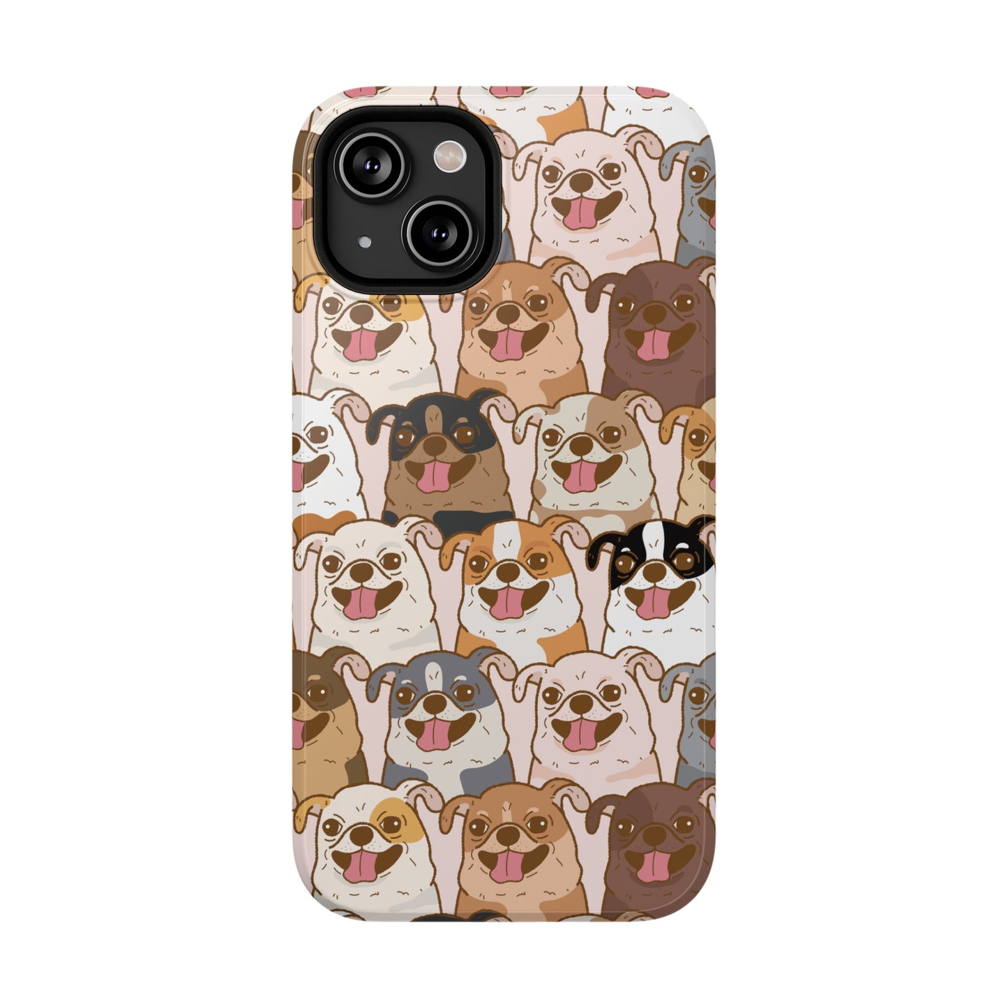 Happy Pug iPhone Case, iPhone 13-15