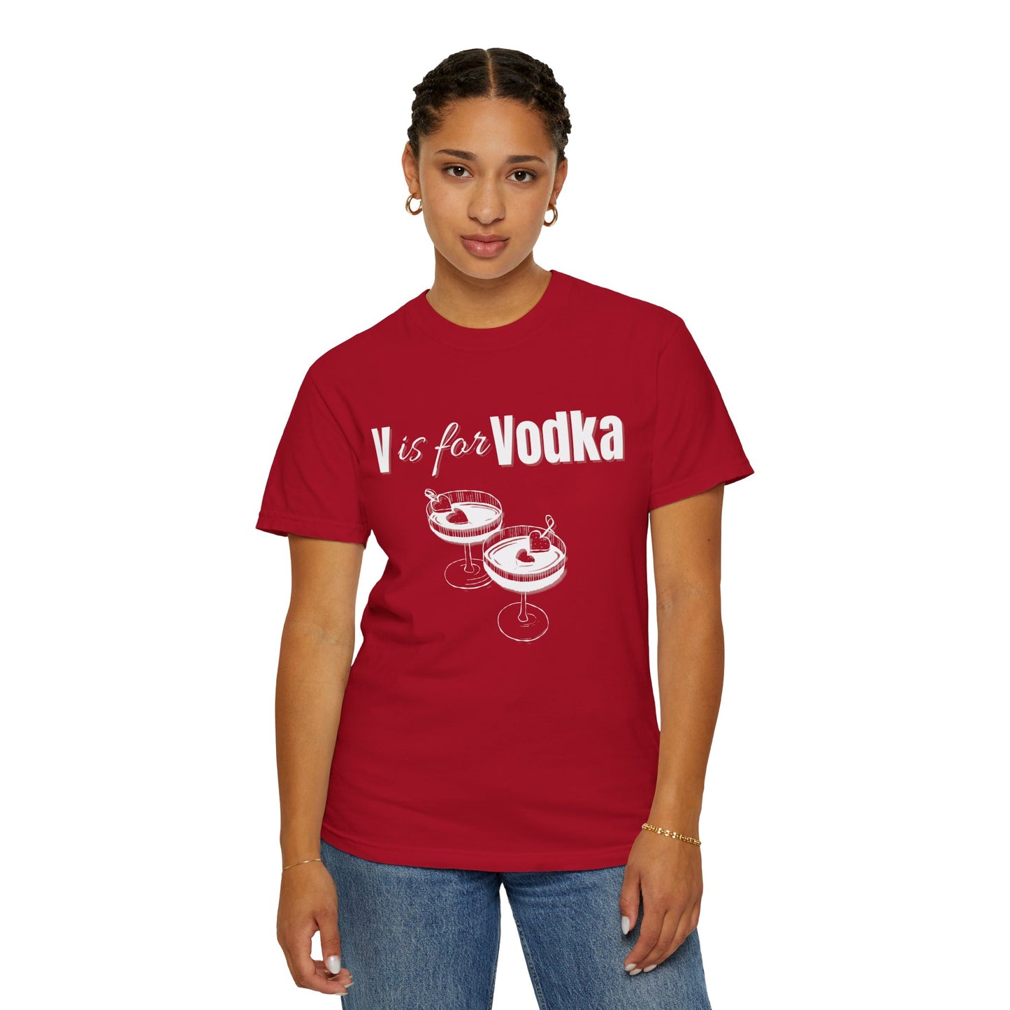Vodka T Shirt Retro Bold Print For Vodka Lovers Soft Washed Heavyweight Cotton Tee