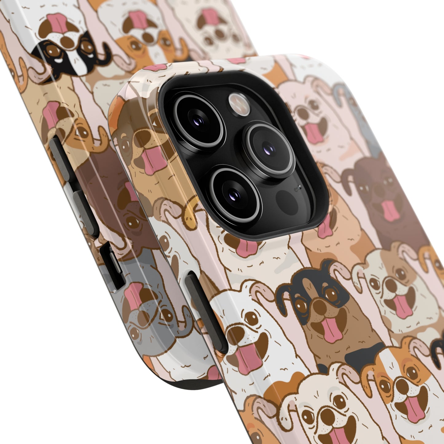 Happy Pug iPhone Case, iPhone 13-15