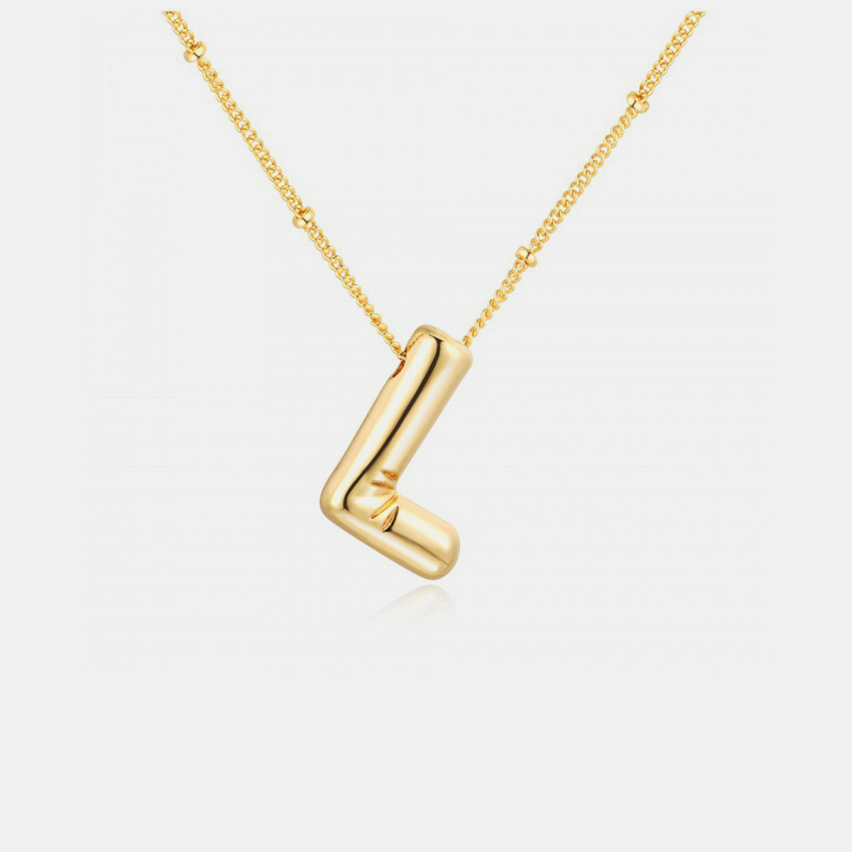 Golden Glow Bubble Initial Necklace – Make Your Statement Shine!