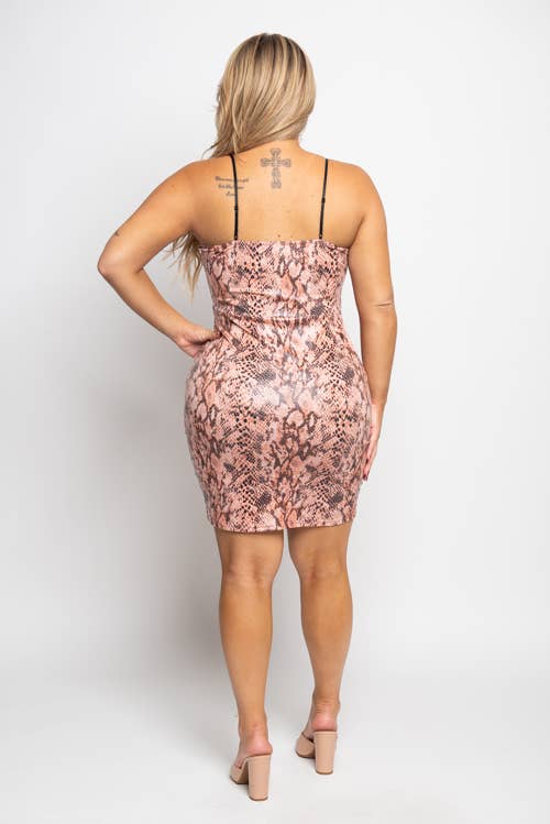 Slay the Night Snake Print Mini Dress