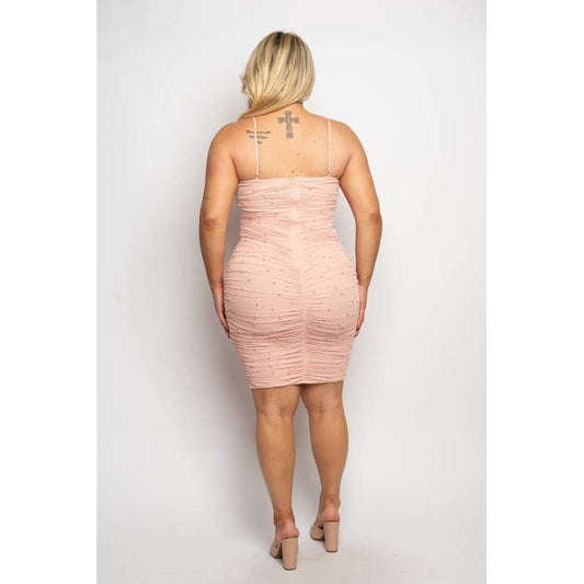 Pearlfection in Blush Plus Size Bodycon Mini Dress