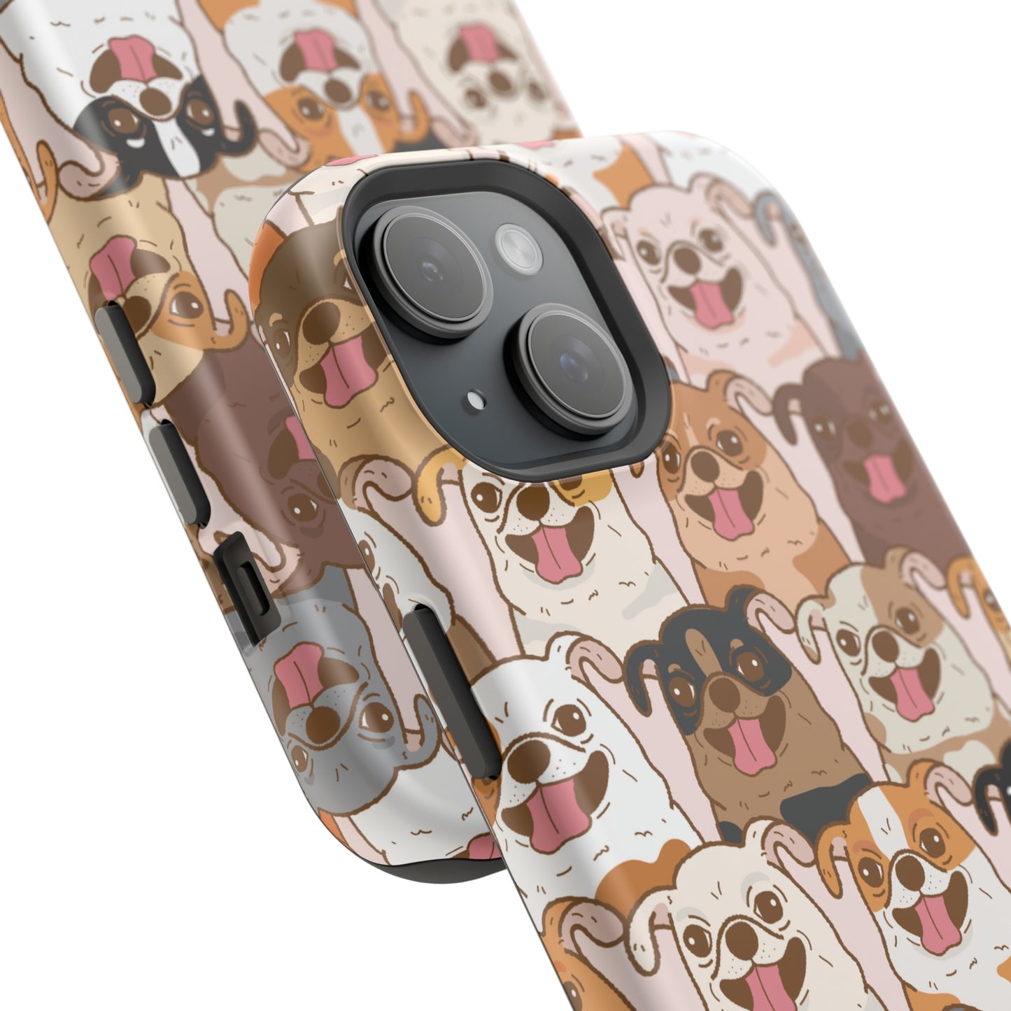 Happy Pug iPhone Case, iPhone 13-15