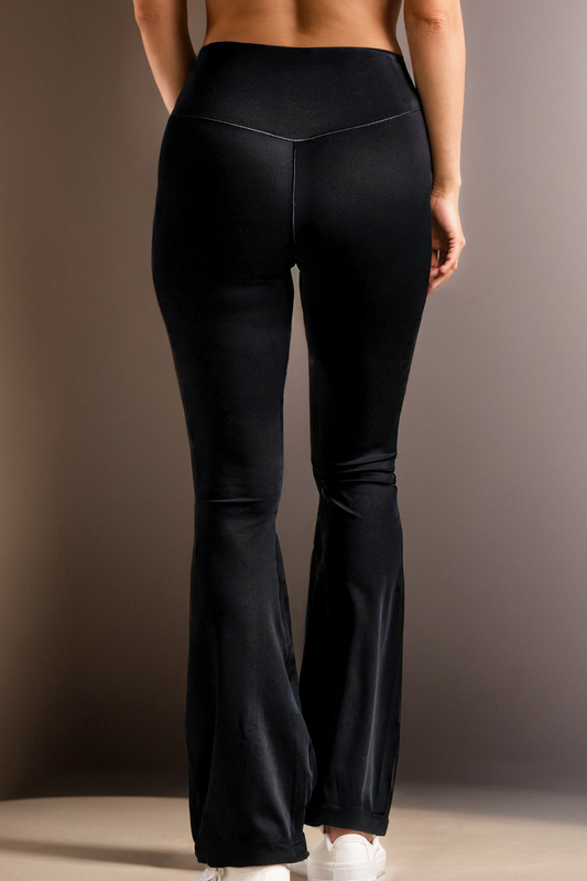 V Crossover High Waist Flared Leggings