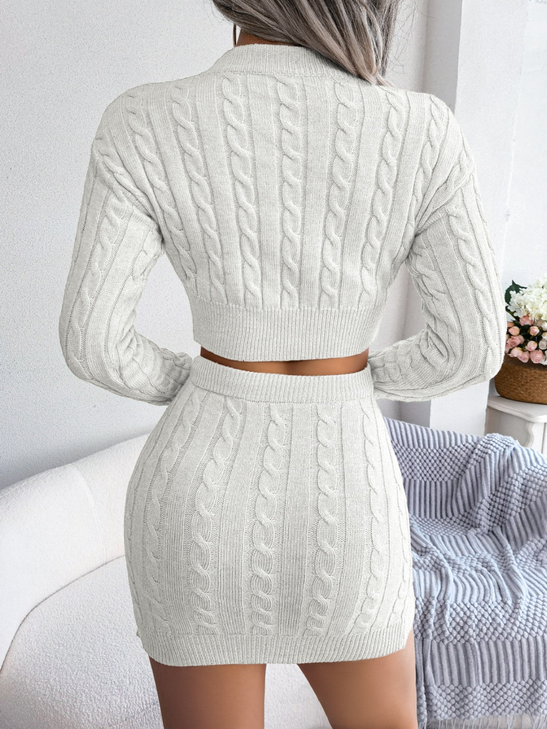 Chic & Cozy Cable-Knit Sweater Set β Effortless Elegance in Every Stitch!