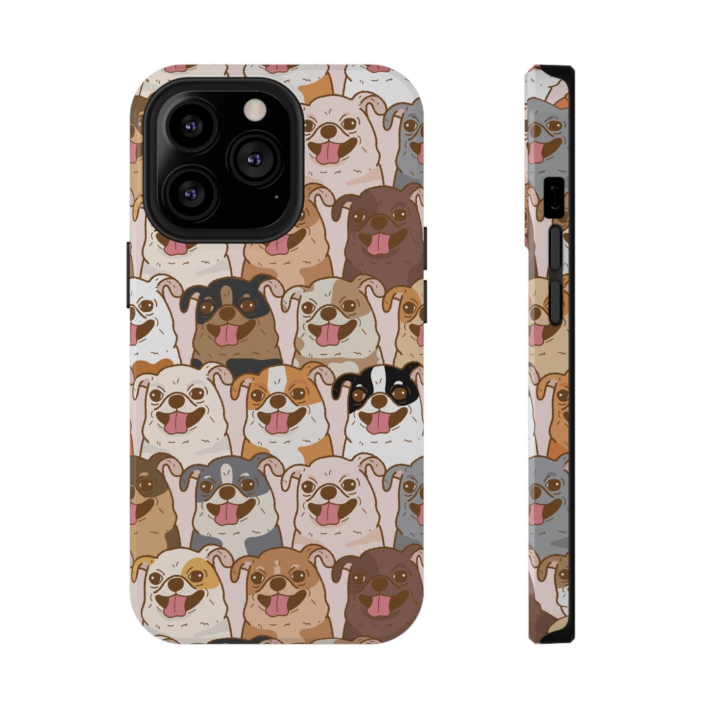 Happy Pug iPhone Case, iPhone 13-15