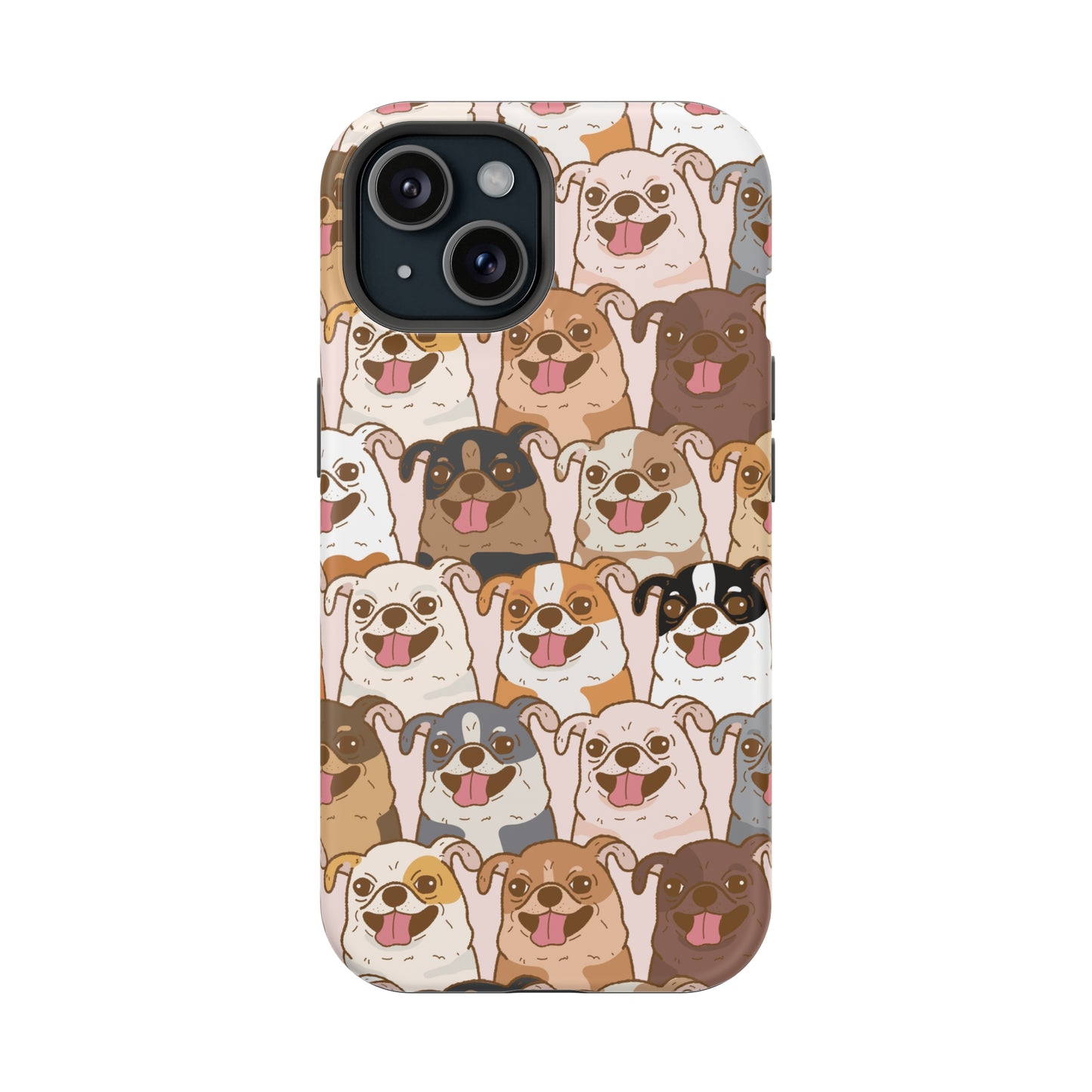 Happy Pug iPhone Case, iPhone 13-15
