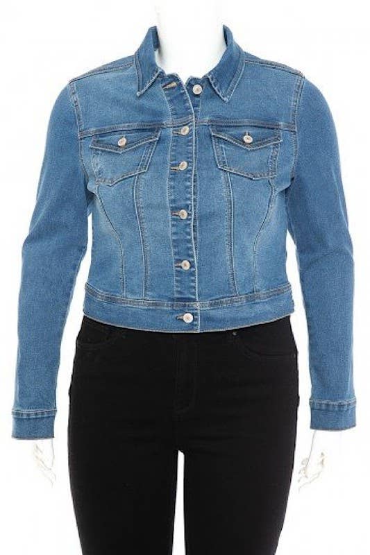 Denim Diva Plus Size Jacket – Medium Wash Magic
