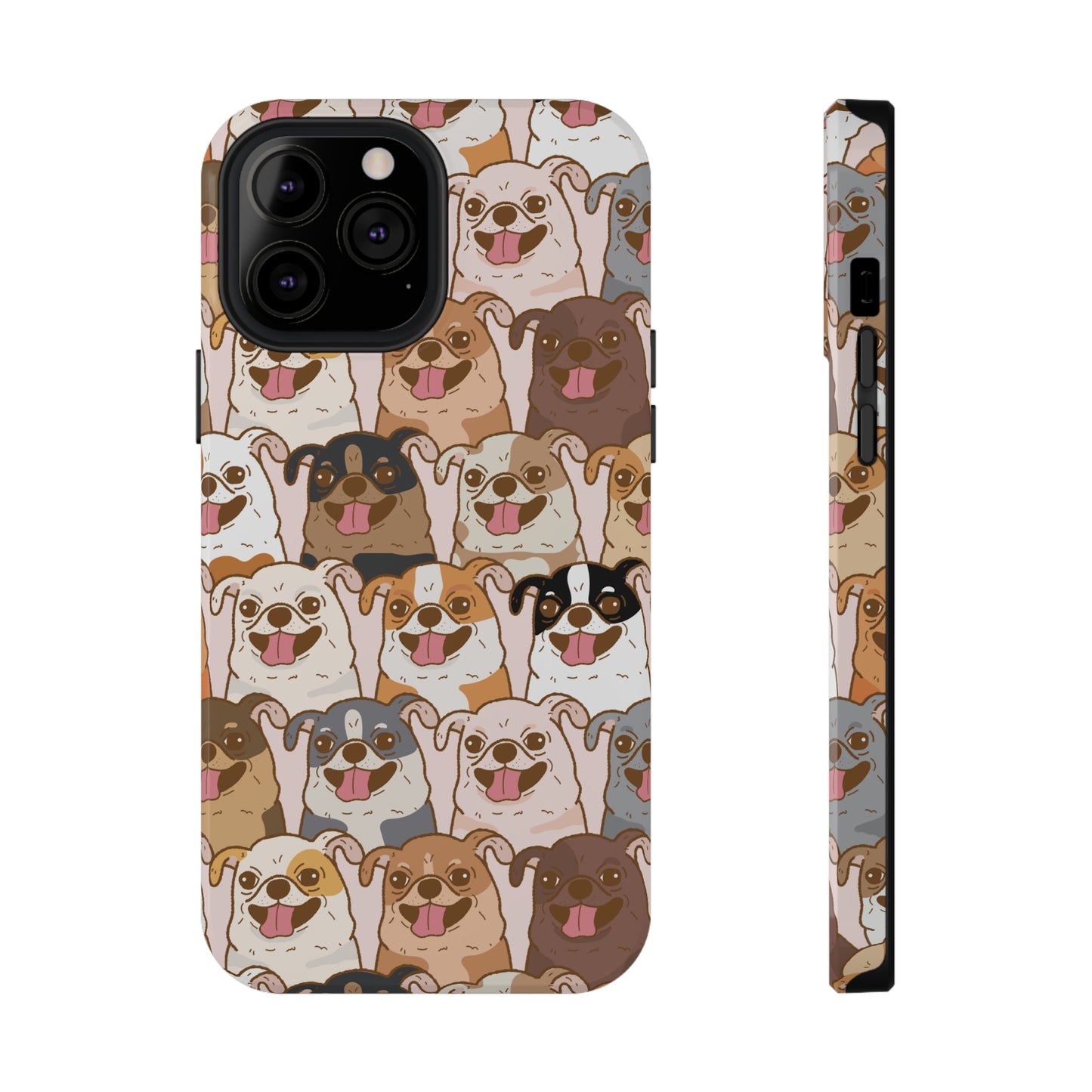 Happy Pug iPhone Case, iPhone 13-15