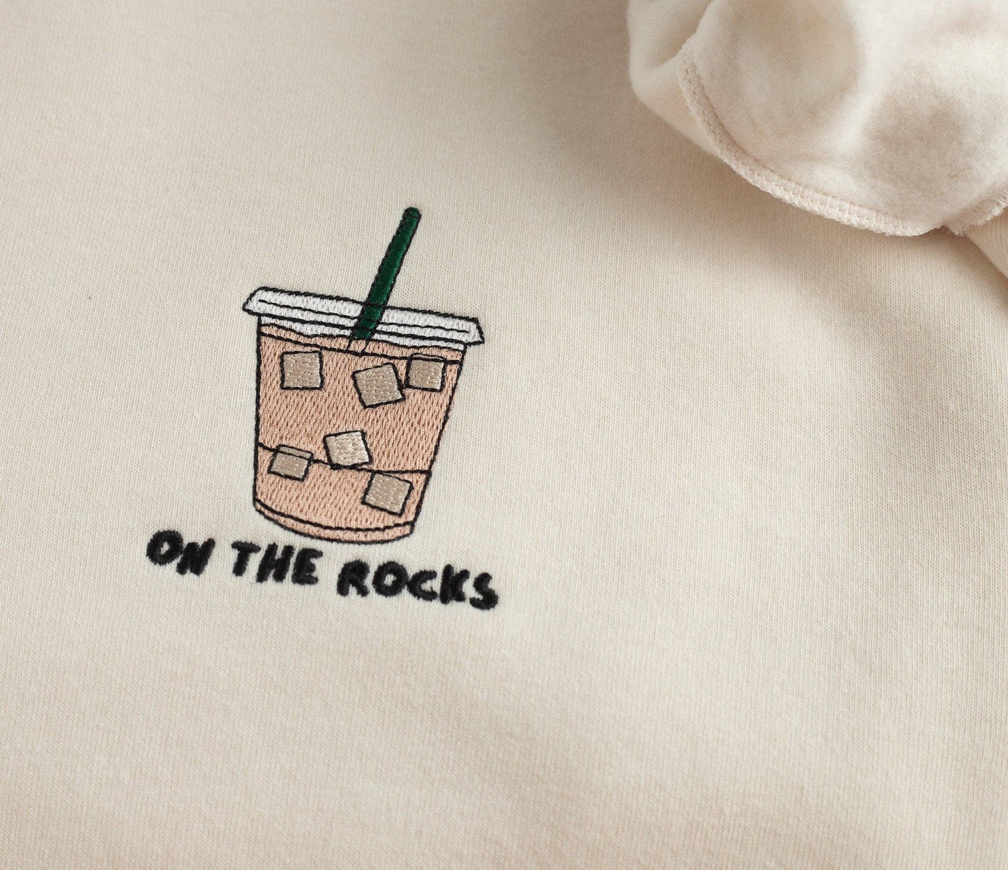 Embroidered On The Rocks Iced Coffee Sweatshirt