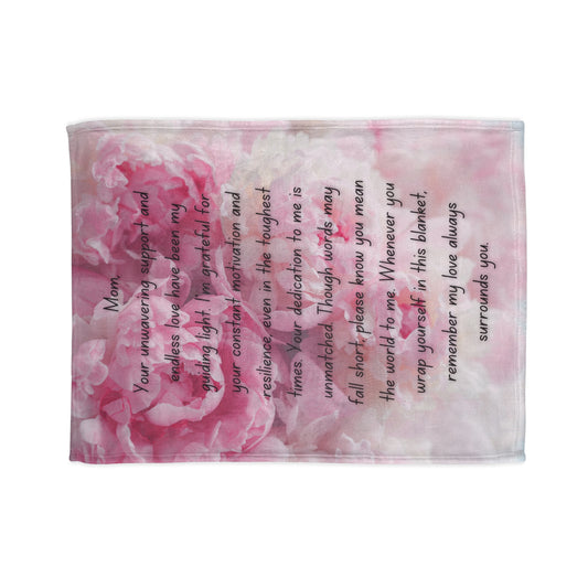 Gift for Mom Blanket, Mother's Day Gift, Throw Blanket, Peonies, Flowers, Gift for Her