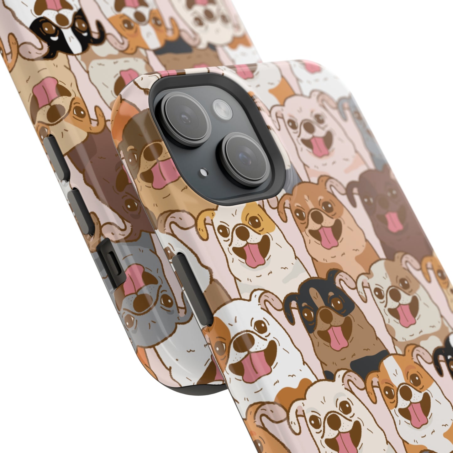 Happy Pug iPhone Case, iPhone 13-15