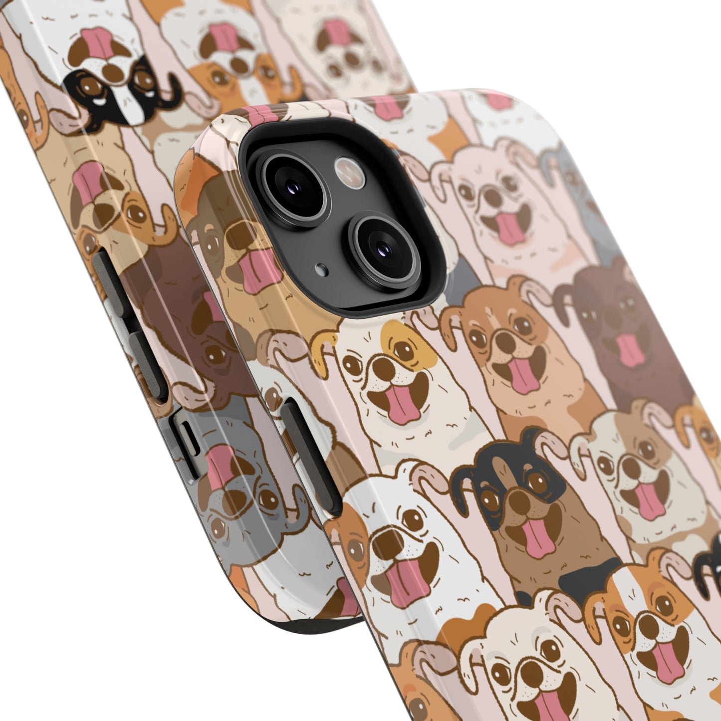 Happy Pug iPhone Case, iPhone 13-15
