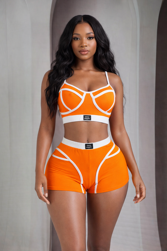 Off-Duty Baddie Cotton Jersey Bralette + Pocket Mini Short Set