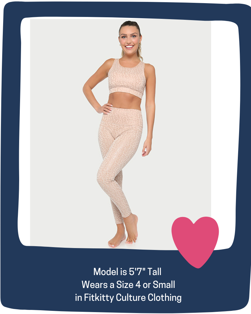 Metallic Cheetah Active  Sports Bra