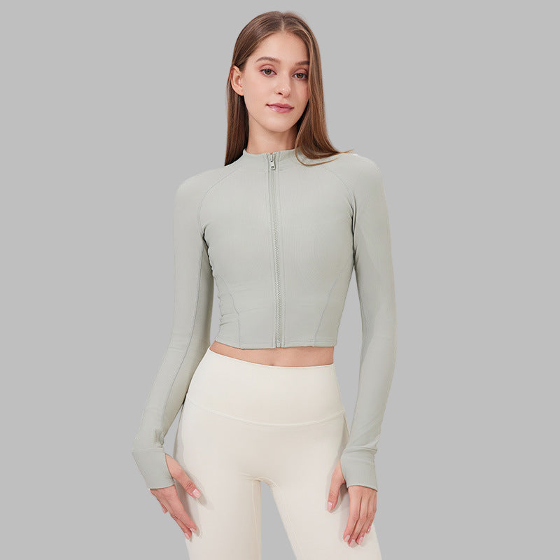 Stand Collar Yoga Zipper Slim Fit Sports Jacket