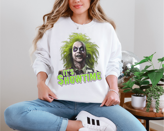 Spook-tacular Beetlejuice Graphic Sweatshirt Perfect for Halloween & Beyond