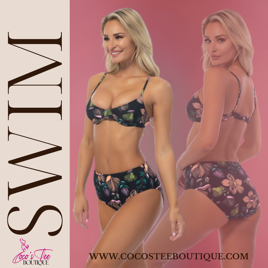 Bloom Babe Black Floral Bikini Set