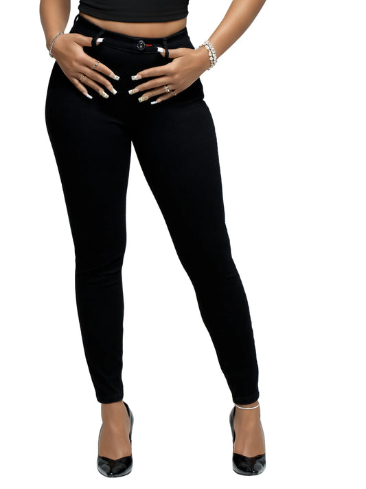 Peel-Off Pull-On Jeggings - Black Wash