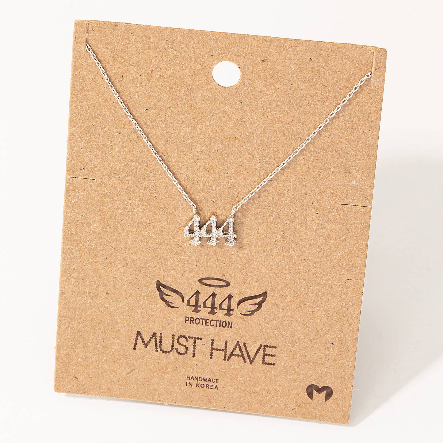 Pave 444 Angel Number Pendant Necklace