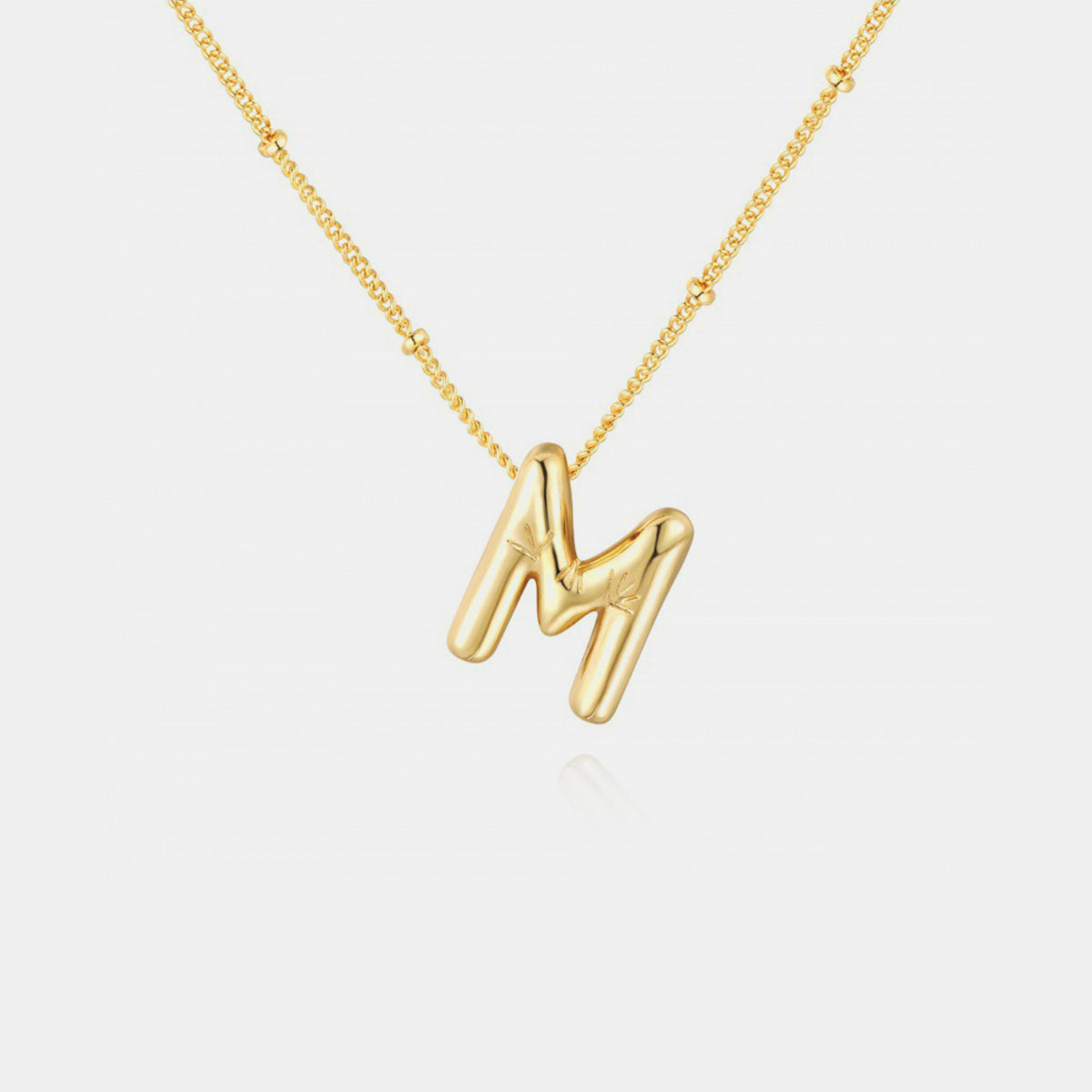 Golden Glow Bubble Initial Necklace – Make Your Statement Shine!