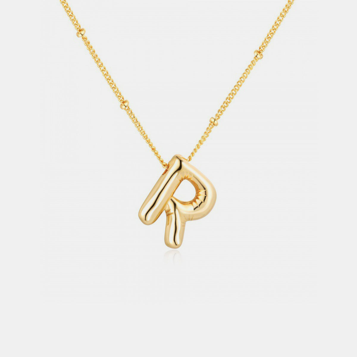 Golden Glow Bubble Initial Necklace – Make Your Statement Shine!