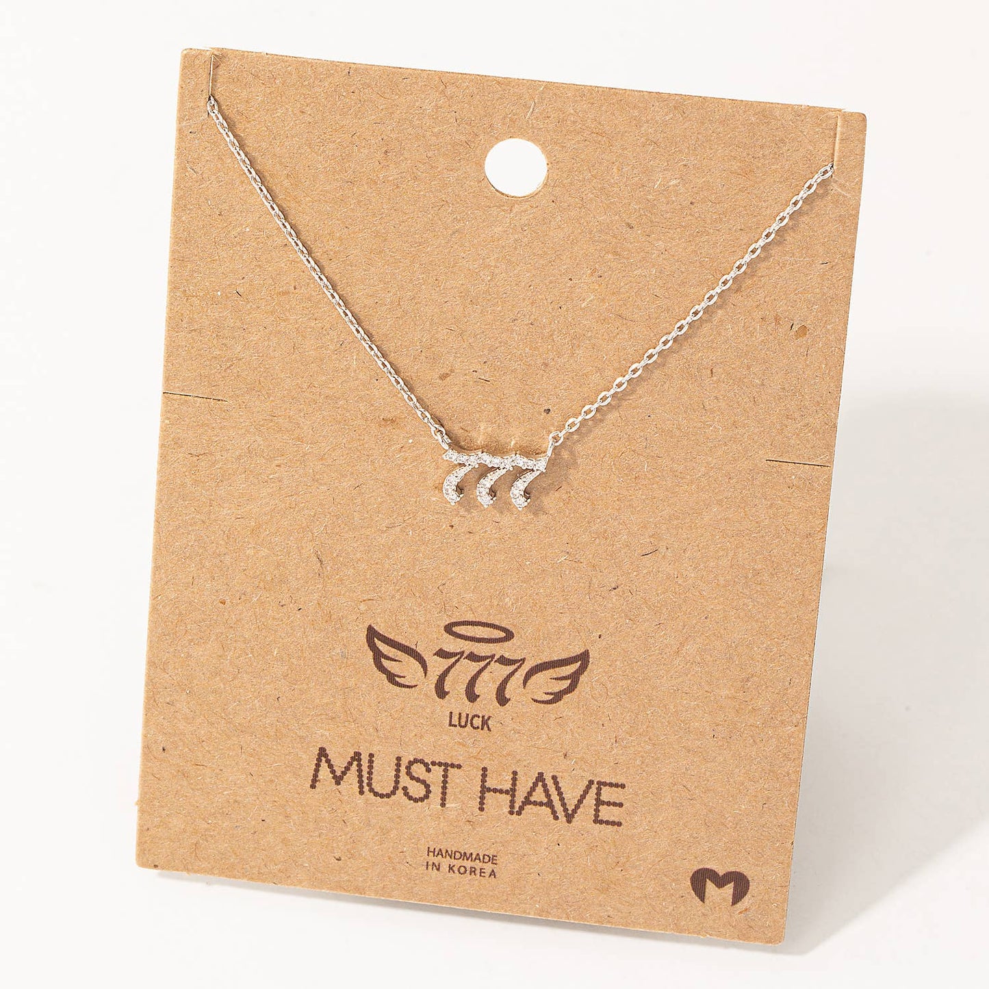 Pave 777 Angel Number Pendant Necklace